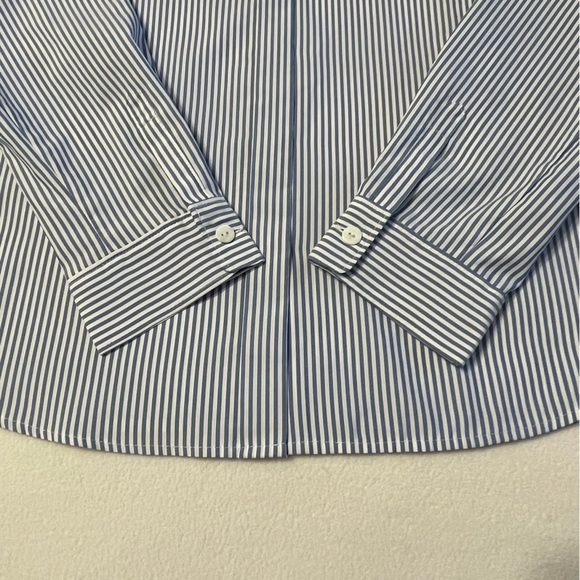 NICE CLAUP Striped Button-up Dress Shirt Light Blue White Made in Korea - Picture 8 of 16
